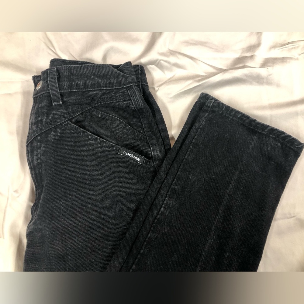 Vintage Rockies 29 Hi Waist Black Stonewash Jeans Rodeo Western